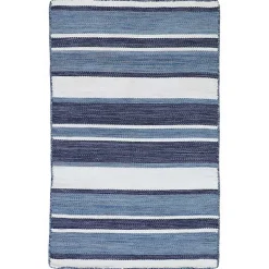 Blue Shades Striped Indoor/Outdoor Scatter Rug