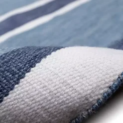 Blue Shades Striped Indoor/Outdoor Scatter Rug