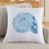 Blue Spiral Seashell Throw Pillow