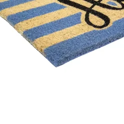 Blue Striped Hello Doormat