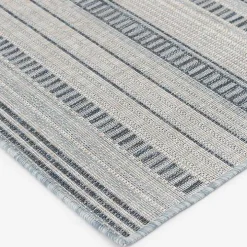 Blue Striped Lava Indoor/Outdoor Area Rug, 5x7