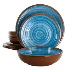 Blue Swirl Melamine 12-pc. Dinnerware Set
