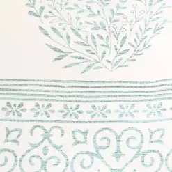 Blue Teardrop Leaves Curtain Panel Set, 84 in.