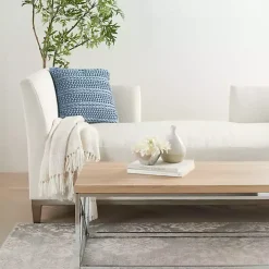 Blue Textured Stripes Pillow