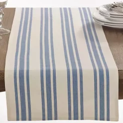 Blue Thick Stripe Oblong Table Runner