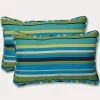 Blue Topanga Striped Outdoor Pillows, Set of 2