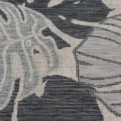 Blue Tropical Leaf Indoor/Outdoor Area Rug, 5x7