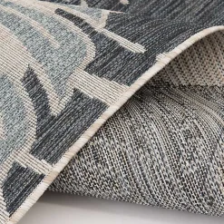 Blue Tropical Leaf Indoor/Outdoor Area Rug, 5x7