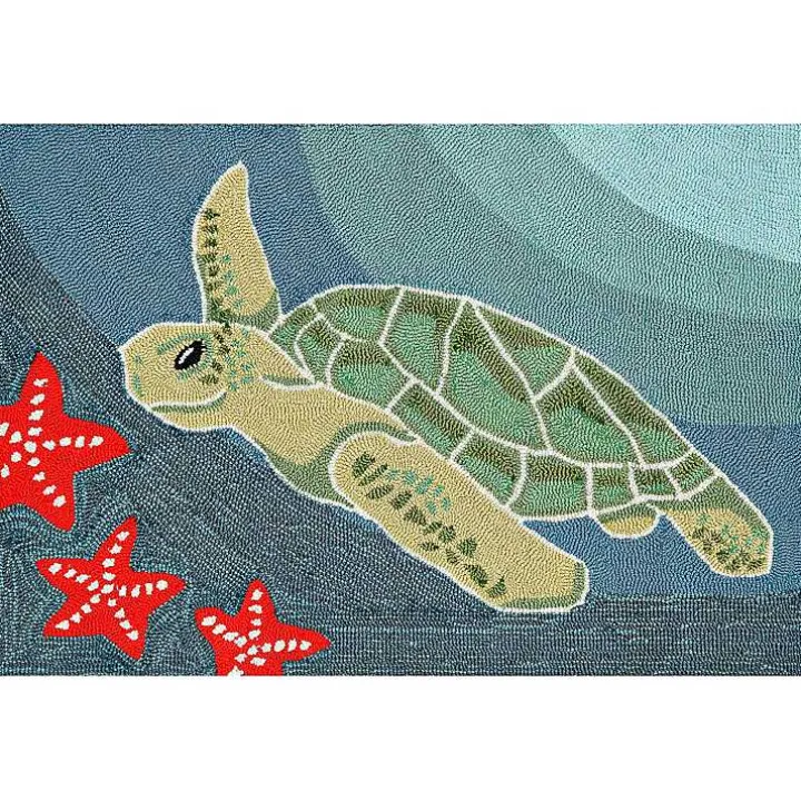 Blue Turtle Scatter Rug