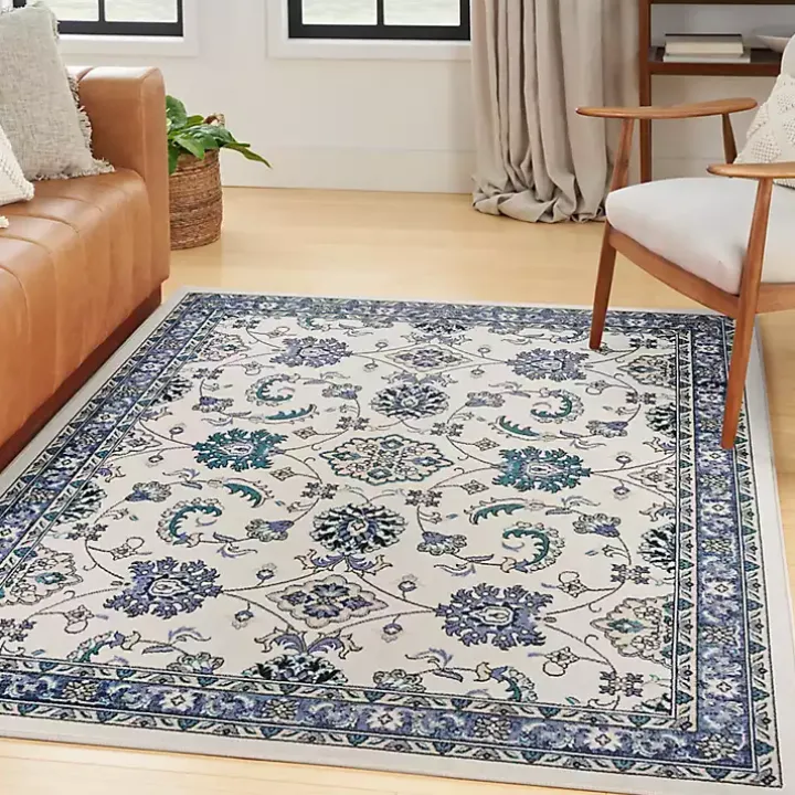 Blue Vintage Medallion Indoor/Outdoor Rug, 4x6