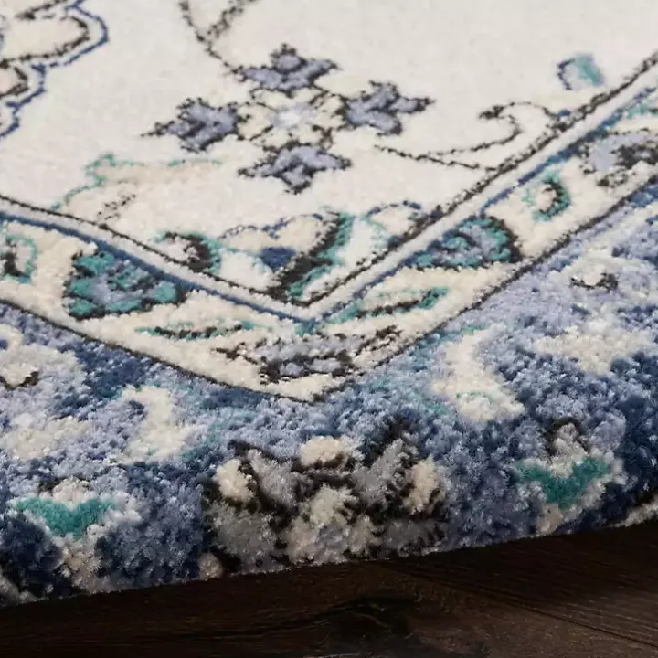 Blue Vintage Medallion Indoor/Outdoor Rug, 8x10