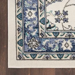 Blue Vintage Medallion Indoor/Outdoor Rug, 8x10