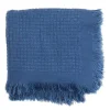 Blue Waffle Weave Throw Blanket