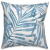 Blue Watercolor Leaf Outdoor Throw Pillow