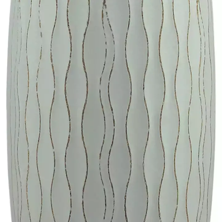 Blue Wave Wood Vase, 16 in.