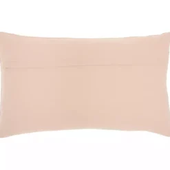 Blush Beaded Floral Motif Lumbar Pillow
