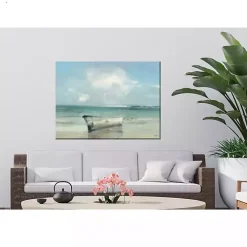 Boat on Shore Outdoor Canvas Art Print