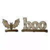 Boo and Bat Wooden Figurines, Set of 2