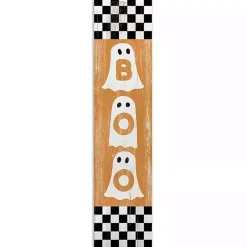 Boo Ghosts Checkered Porch Board
