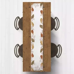 Bordered Autumn Leaves Table Runner, 90 in.