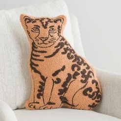 Boucle Leopard Shaped Accent Pillow