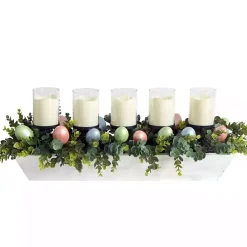 Boxwood and Easter Eggs LED Candle Centerpiece