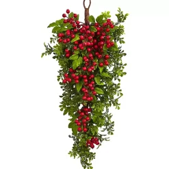 Boxwood Berry Floral Christmas Teardrop