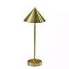 Brass Metal Cone Shade Cordless Table Lamp