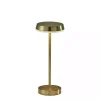 Brass Metal Disc Frosted Light Cordless Table Lamp