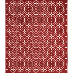 Brick & Ivory Quatrefoil Indoor/Outdoor Rug, 5x7