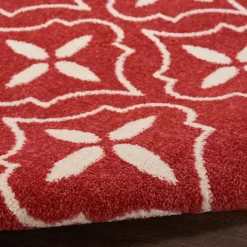 Brick & Ivory Quatrefoil Indoor/Outdoor Rug, 4x6