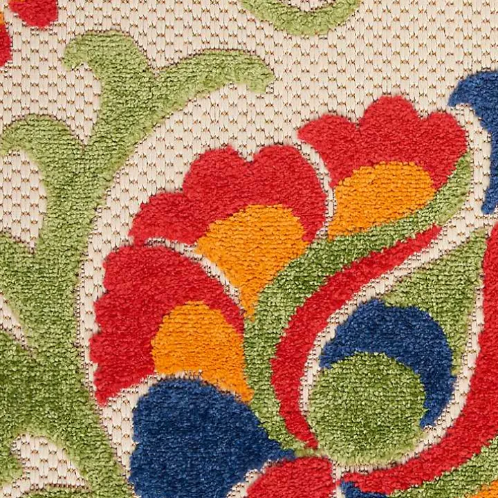 Bright Abstract Floral Outdoor Area Rug, 5x7