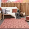 Bright Coral Trellis Outdoor Area Rug, 4x6