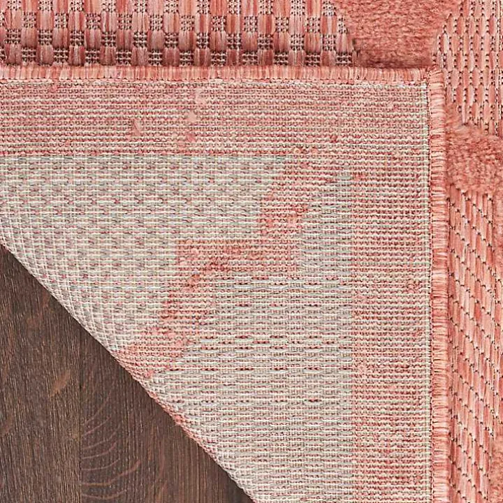 Bright Coral Trellis Outdoor Area Rug, 4x6