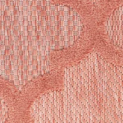 Bright Coral Trellis Outdoor Area Rug, 4x6