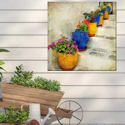 Bright Pots Outdoor Canvas Art Print