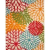 Bright Red Floral Burst Outdoor Area Rug, 6x9
