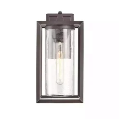 Bronze Open Seeded Glass Outdoor Sconce