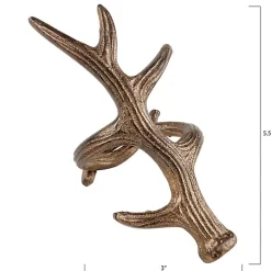 Bronze Reindeer Antler Napkin Rings, Set of 4
