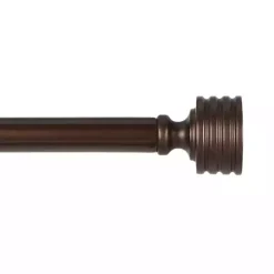 Bronze Stacked Cylinder Curtain Rod, 120 in.