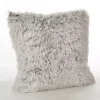 Brown and White Faux Fur Pillow