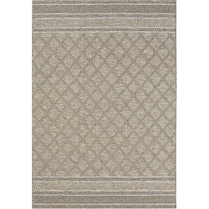 Brown Diamond Lattice Indoor/Outdoor Rug, 5x7