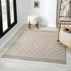 Brown Diamond Lattice Indoor/Outdoor Rug, 8x10