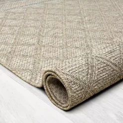 Brown Diamond Lattice Indoor/Outdoor Rug, 5x7