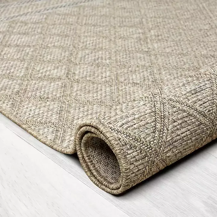 Brown Diamond Lattice Indoor/Outdoor Rug, 5x7