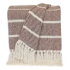 Brown Herringbone Striped Throw