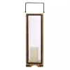 Brown Mango Wood Frame Lantern, 31 in.