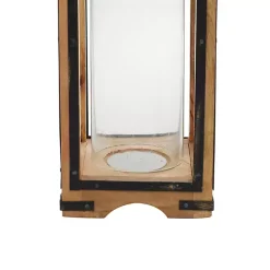 Brown Mango Wood Frame Lantern, 31 in.