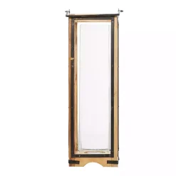 Brown Mango Wood Frame Lantern, 31 in.