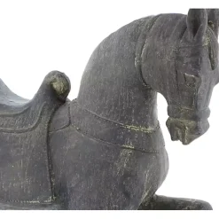 Brown Polystone Prancing Horse Statue